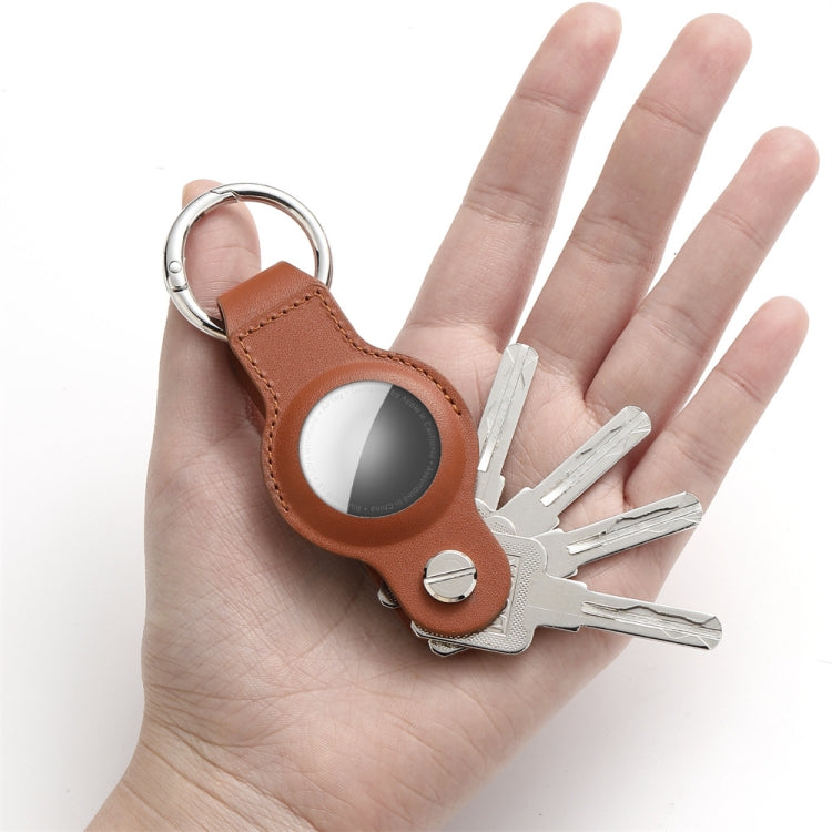 For AirTag Tracker Leather Case Key Holder