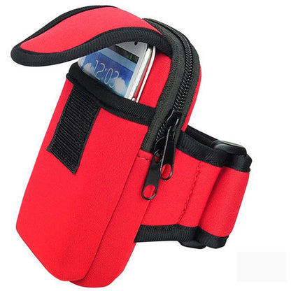 S210 Neoprene Arm Bag Outdoor Sports Mobile Phone Bag Coin Purse, 10x17cm (Green), 10x17cm (Navy Blue), 10x17cm (Black), 10x17cm (Orange), 10x17cm (Red)