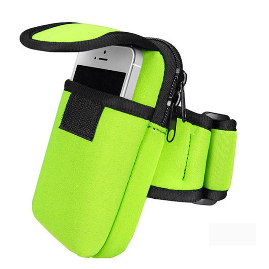 S210 Neoprene Arm Bag Outdoor Sports Mobile Phone Bag Coin Purse, 10x17cm (Green), 10x17cm (Navy Blue), 10x17cm (Black), 10x17cm (Orange), 10x17cm (Red)