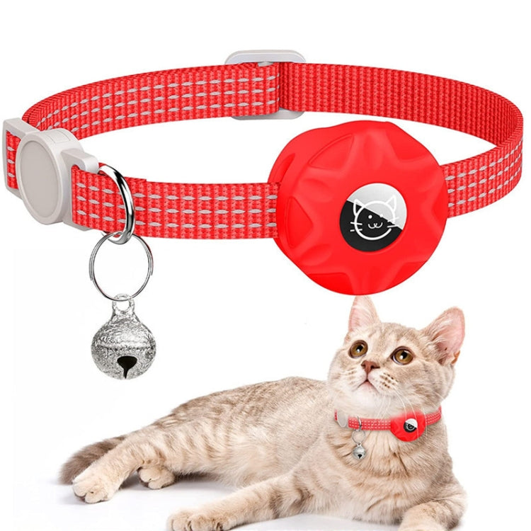 For AirTag Tracker Silicone Case Reflective Pet Cat Collar With Bell