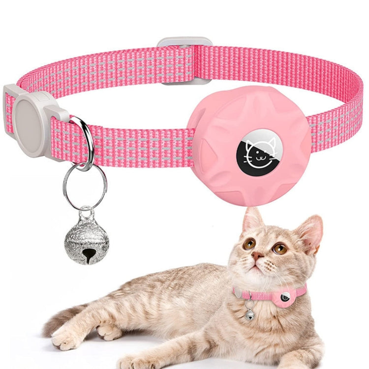 For AirTag Tracker Silicone Case Reflective Pet Cat Collar With Bell