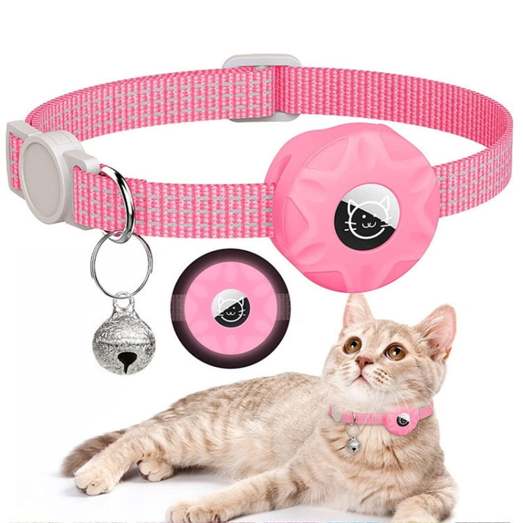 For AirTag Tracker Silicone Case Reflective Pet Cat Collar With Bell