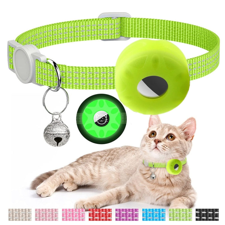 For AirTag Tracker Silicone Case Reflective Pet Cat Collar With Bell