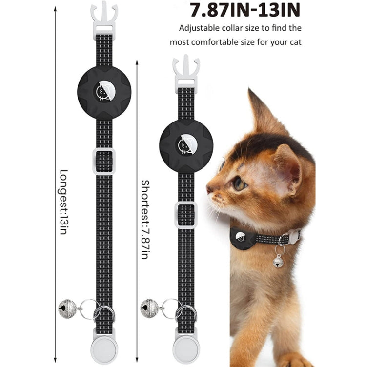 For AirTag Tracker Silicone Case Reflective Pet Cat Collar With Bell