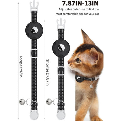 For AirTag Tracker Silicone Case Reflective Pet Cat Collar With Bell