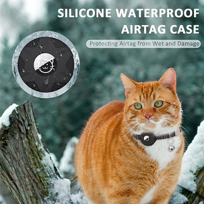 For AirTag Tracker Silicone Case Reflective Pet Cat Collar With Bell