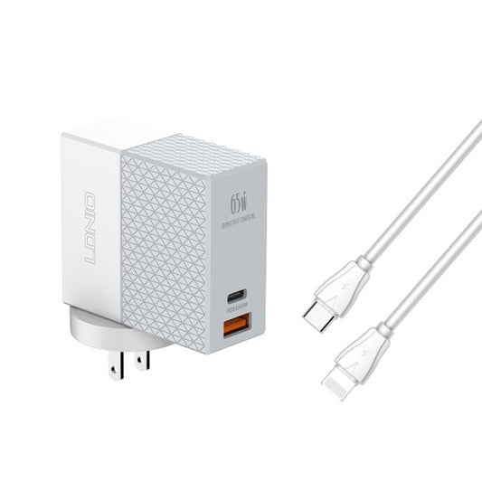 LDNIO A2620C 65W Universal Phone Tablet Charger Type-C/USB-C Port Fast Charger, 65W US Plug, 65W EU Plug, 65W UK Plug