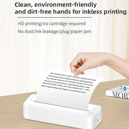 Bluetooth Connection Inkless A4 Printer Portable Mini Student Office Home Photo Printer