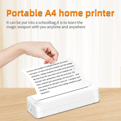 Bluetooth Connection Inkless A4 Printer Portable Mini Student Office Home Photo Printer