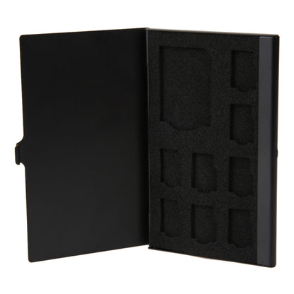 1SD+ 8TF  Aluminum Micro SD Cards Holder Pin Storage Box 9 solts for SD/ SIM/TF Memory Card