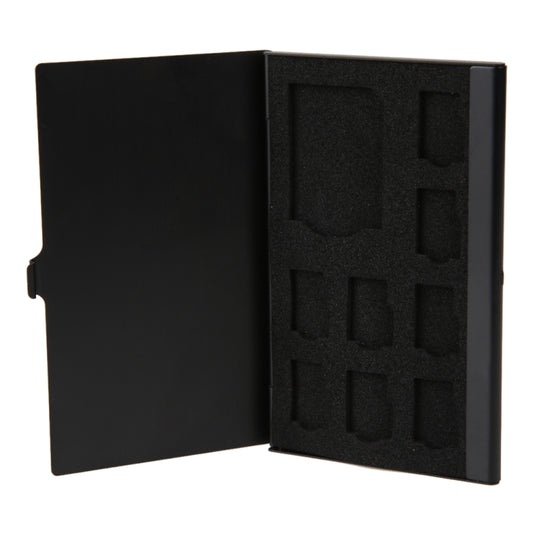 1SD+ 8TF  Aluminum Micro SD Cards Holder Pin Storage Box 9 solts for SD/ SIM/TF Memory Card
