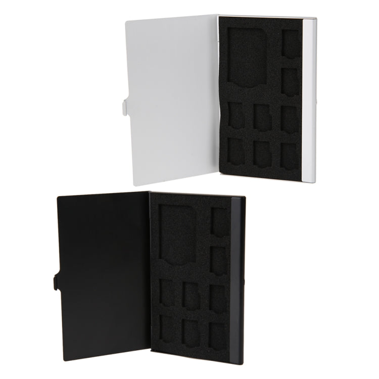 1SD+ 8TF  Aluminum Micro SD Cards Holder Pin Storage Box 9 solts for SD/ SIM/TF Memory Card
