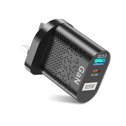 65W GaN Mobile Phone Charger PD Fast Charge Computer Adapter, Black EU Plug, Black UK Plug, Black US Plug, Black AU Plug, Black KR Plug, White EU Plug, White UK Plug, White US Plug, White AU Plug, White KR Plug