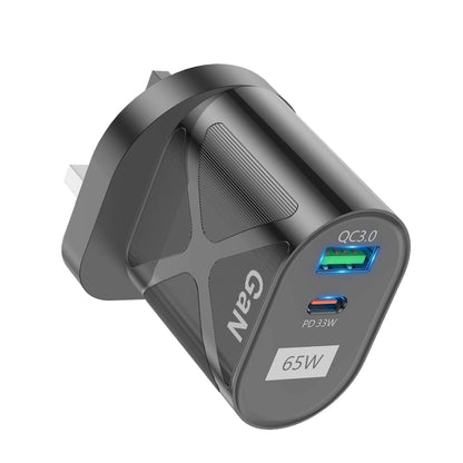 65W GAN PD + QC3.0 Fast Charger Phone Notebook Computer Universal Charging Head