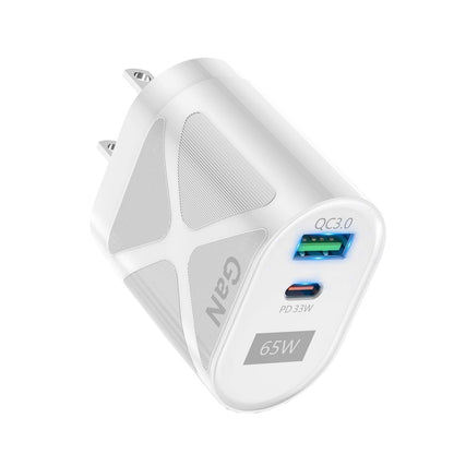 65W GAN PD + QC3.0 Fast Charger Phone Notebook Computer Universal Charging Head