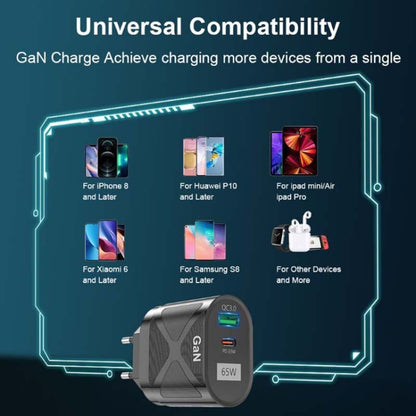 65W GAN PD + QC3.0 Fast Charger Phone Notebook Computer Universal Charging Head