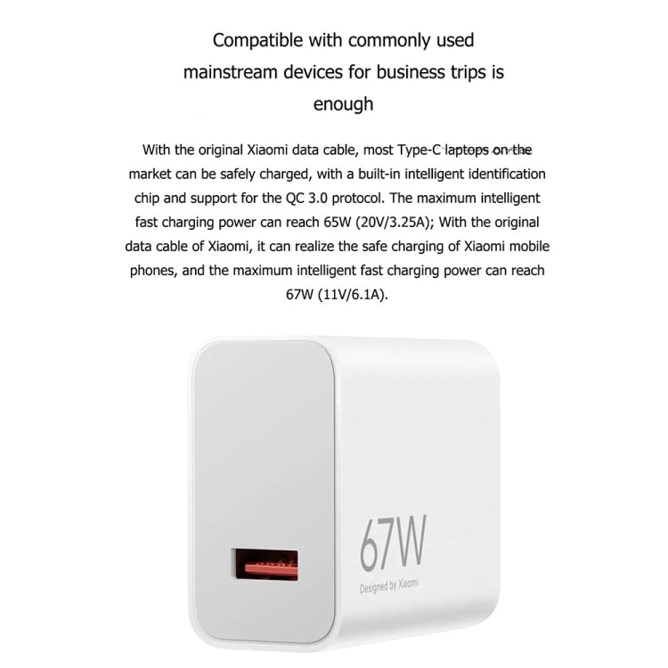 Original Xiaomi MDY-12-EF USB Mobile Phone Fast Charger Smart Fully Compatible Flash Charger, US Plug