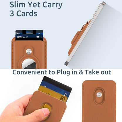 For AirTag 2nd Gen / AirTag 1st Gen Positioner Fiber Card Clip Anti-Theft Card Tracker Protection Cover, Magnetic