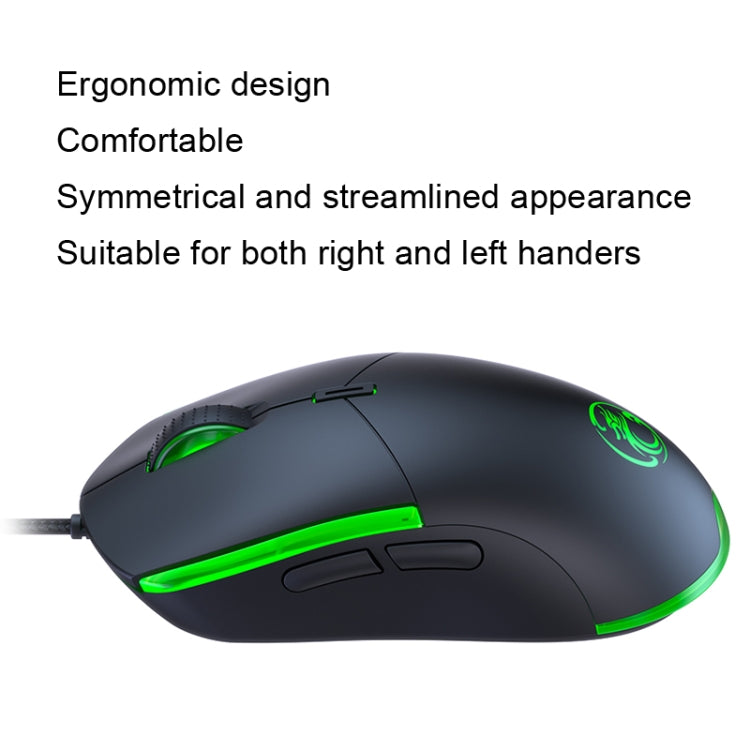 IMICE T30 Wired E-Sports Gaming Mouse LED Luminous Colorful Programmable 6D Mouse, T30