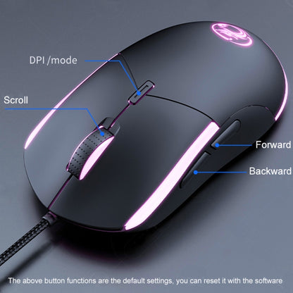 IMICE T30 Wired E-Sports Gaming Mouse LED Luminous Colorful Programmable 6D Mouse, T30