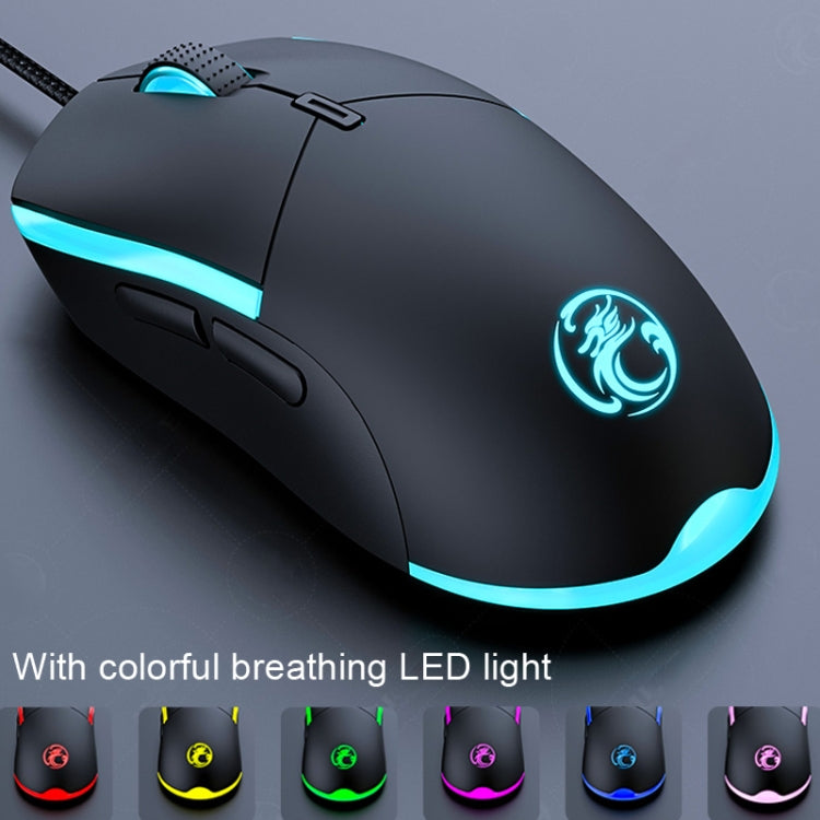 IMICE T30 Wired E-Sports Gaming Mouse LED Luminous Colorful Programmable 6D Mouse, T30