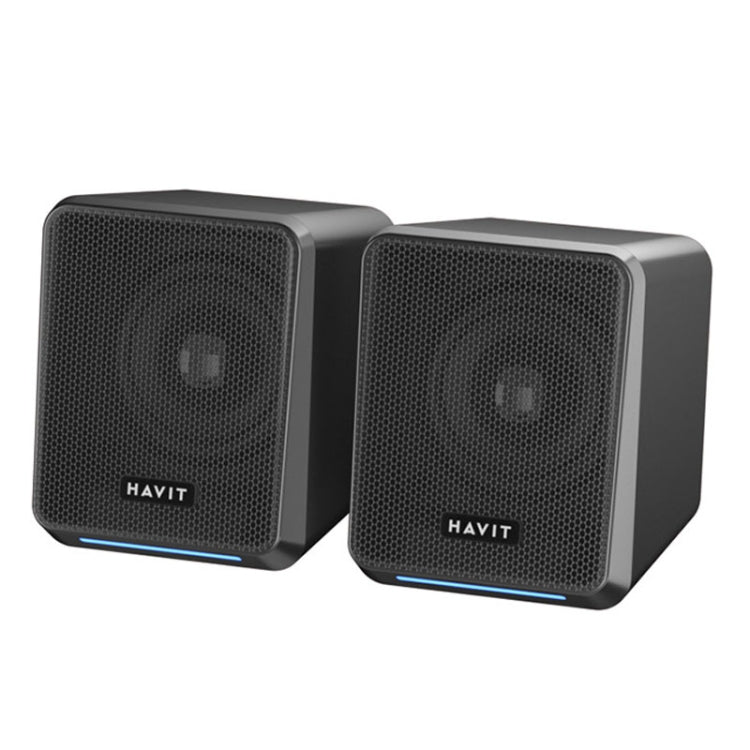 Havit A20 Plus Colorful Ambient Light Wired Computer Audio Stereo Surround Sound Speaker, Black, Bluetooth Version