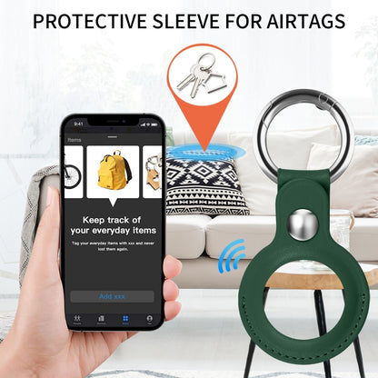 For Airtag Tracker Locator Faux Leather Case Protective Cover