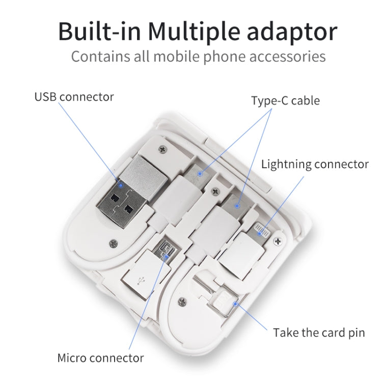 10-in-1 Magnetic Wireless Folding Charger With Data Cable Adapter Storage box