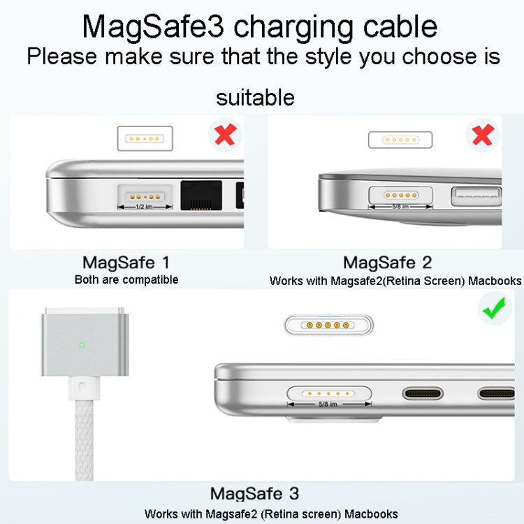 For Macbook Air/Pro Series Type-C To Magsafe 3 Braided Magnetic Cable