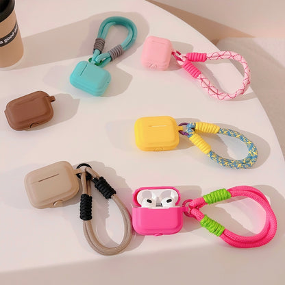 Contrast Color Silicone Earphone Cover With Hand Strap