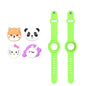 For AirTag Watch Strap Cartoon Cute Anti-lost Device Silicone Protective Cover, Yellow, Blue, Pink, Luminous Green