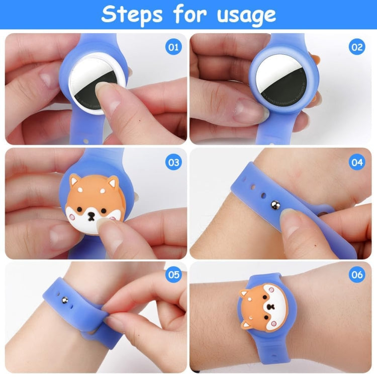 For AirTag Watch Strap Cartoon Cute Anti-lost Device Silicone Protective Cover