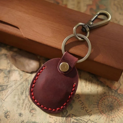 For AirTag Locator Leather Case Access Card with Keychain