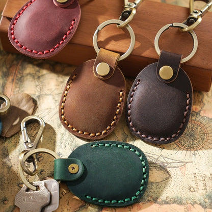 For AirTag Locator Leather Case Access Card with Keychain