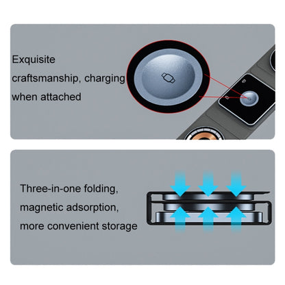 XH-X8 15W 3-in-1 MagSafe Foldable Mini Magnetic Mobile Phone Earphone Watch Wireless Charger