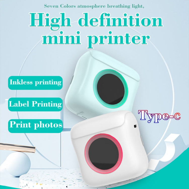 C22 Colorful Ambient Light Portable Mini Inkless Thermal Bluetooth Printer Error Question Label Printer