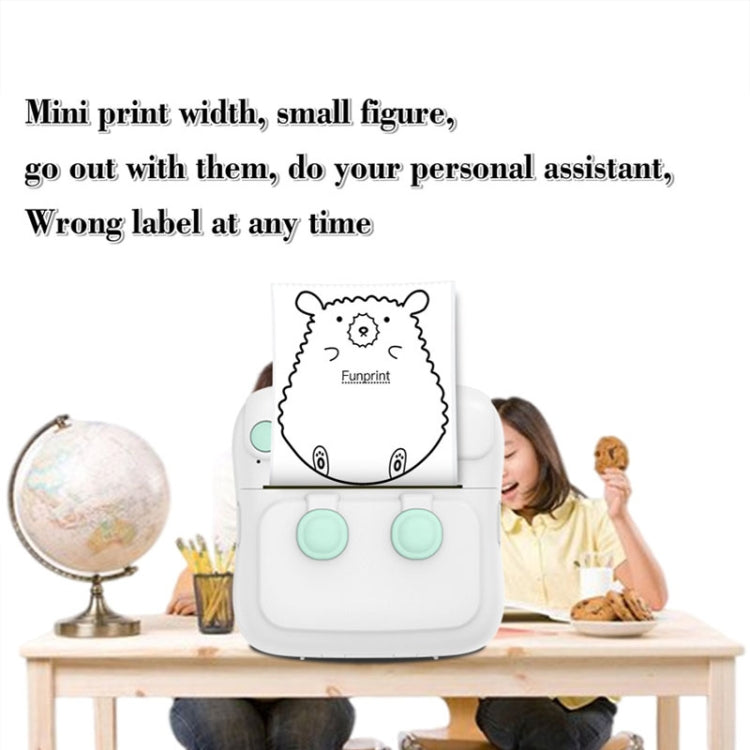 C22 Colorful Ambient Light Portable Mini Inkless Thermal Bluetooth Printer Error Question Label Printer, White, Blue