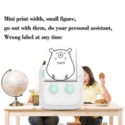 C22 Colorful Ambient Light Portable Mini Inkless Thermal Bluetooth Printer Error Question Label Printer, White, Blue