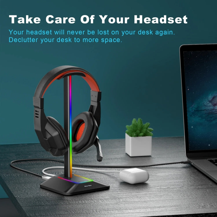 New Bee Dual Output Colorful Headset Display Rack HUB Expansion Headphone Holder