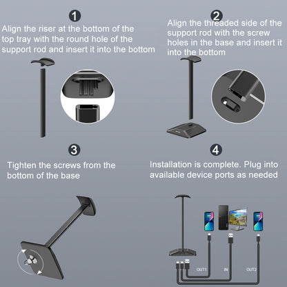 New Bee Dual Output Colorful Headset Display Rack HUB Expansion Headphone Holder