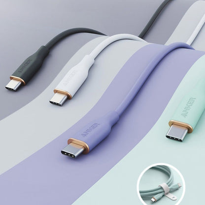 ANKER A8552 Powerline III 0.9m Skin Friendly Dual Type-C Data Cable PD100W Fast Charging Cable