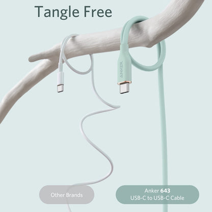 ANKER A8552 Powerline III 0.9m Skin Friendly Dual Type-C Data Cable PD100W Fast Charging Cable