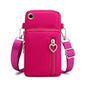 Crossbody Mobile Phone Bag Vertical Wallet Wrist Pouch With Arm Band for Women, Front Hole Black, Front Hole Pink, Front Hole Rose Red, Front Hole Black Balloon, Front Hole Purple Balloon, Front Hole Blue Balloon