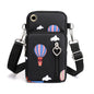 Crossbody Mobile Phone Bag Vertical Wallet Wrist Pouch With Arm Band for Women, Front Hole Black, Front Hole Pink, Front Hole Rose Red, Front Hole Black Balloon, Front Hole Purple Balloon, Front Hole Blue Balloon