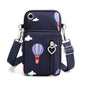 Crossbody Mobile Phone Bag Vertical Wallet Wrist Pouch With Arm Band for Women, Front Hole Black, Front Hole Pink, Front Hole Rose Red, Front Hole Black Balloon, Front Hole Purple Balloon, Front Hole Blue Balloon