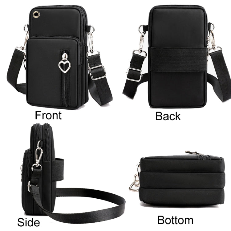 Crossbody Mobile Phone Bag Vertical Wallet Wrist Pouch With Arm Band for Women, Front Hole Black, Front Hole Pink, Front Hole Rose Red, Front Hole Black Balloon, Front Hole Purple Balloon, Front Hole Blue Balloon