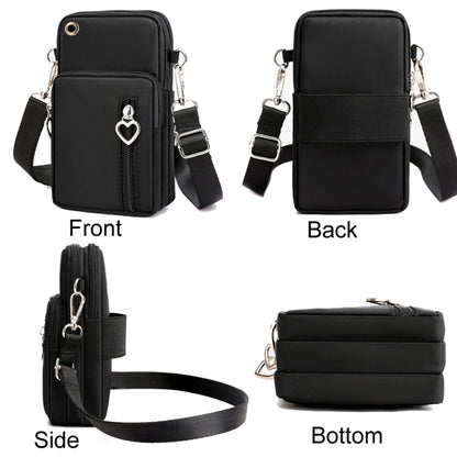 Crossbody Mobile Phone Bag Vertical Wallet Wrist Pouch With Arm Band for Women, Front Hole Black, Front Hole Pink, Front Hole Rose Red, Front Hole Black Balloon, Front Hole Purple Balloon, Front Hole Blue Balloon