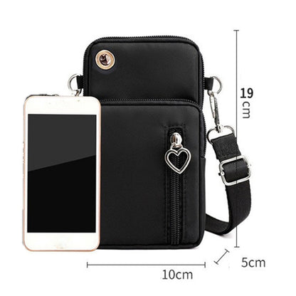Crossbody Mobile Phone Bag Vertical Wallet Wrist Pouch With Arm Band for Women, Front Hole Black, Front Hole Pink, Front Hole Rose Red, Front Hole Black Balloon, Front Hole Purple Balloon, Front Hole Blue Balloon