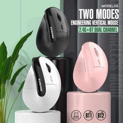 XUNSVFOX H5 Upright Vertical Dual Mode Mouse Rechargeable Wireless Business Office Mouse