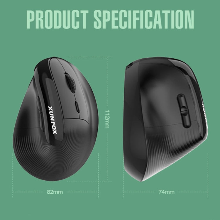 XUNSVFOX H5 Upright Vertical Dual Mode Mouse Rechargeable Wireless Business Office Mouse